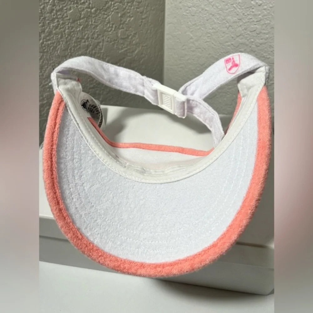 Disney Walt Disney World Terry‎ Cloth Visor adjustable White Pink hat one size - Picture 6 of 8